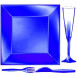 Design Disposable TableWare Blue Pearl